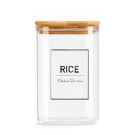 Frasco Para Arroz Com Tampa Em Bambu 1,2l