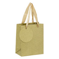 Saco de oferta dourado com brilhantes 14x6cm,  Saco de oferta dourado com brilhantes 14x6cm