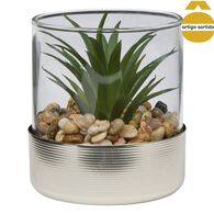 Vaso com planta artificial verde