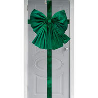 Laço para porta verde e  dourado em tecido 64cm