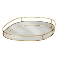 Tabuleiro em metal e vidro dourado LILY,  Tabuleiro em metal e vidro dourado LILY
