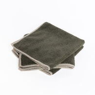 Conjunto de 3 panos microfibra verde caqui 34x34cm