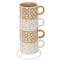 Conjunto de 4 canecas LEOPARDI com suporte 20cl