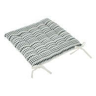 Coxim para cadeira MICAH JACQUARD azul e cru 38x38cm,  Coxim para cadeira MICAH JACQUARD azul e cru 38x38cm