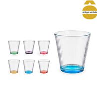Copo com fundo colorido em vidro 31cl,  Copo com fundo colorido em vidro 31cl