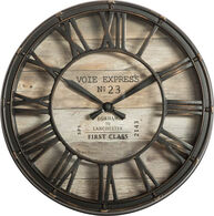 Rel&oacute;gio decorativo de parede castanho VINTAGE 21cm