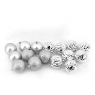 Conjunto de 16 bolas prateadas 8cm