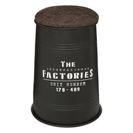 Pufe FACTORY preto em metal