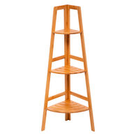 Estante de canto SICELA castanho em bambu com 3 n&iacute;veis