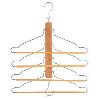 Cabide em madeira para 4 camisas e calças,  Cabide em madeira para 4 camisas e calças