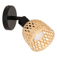 Candeeiro de parede LIO bege efeito r&aacute;fia