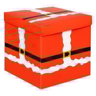 Caixa de oferta cinto de pai natal 20x20cm,  Caixa de oferta cinto de pai natal 20x20cm