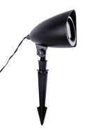 Projetor luminoso com feixes de luz verdes e vermelhos