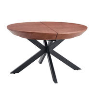 Mesa de jantar DOMME castanha em mdf e metal