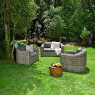 Conjunto de 1 sof&aacute; e 2 cadeir&otilde;es MOOR&Eacute;A cinza