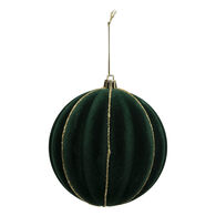 Bola gomos verde e dourada efeito veludo 10cm,  Bola gomos verde e dourada efeito veludo 10cm