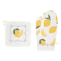 Conjunto de luva e pega de cozinha FRUITY branco
