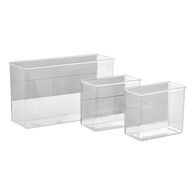 Conjunto de 3 caixas arruma&ccedil;&atilde;o transparente