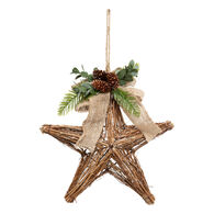 Estrela com la&ccedil;o e pinhas 25cm