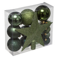 Conjunto de 18 peças decorativas verde,  Conjunto de 18 peças decorativas verde