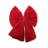 Laço para porta com brilhantes vermelhos