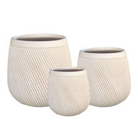 Vaso em fibra de argila bege 32cm