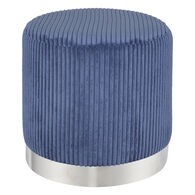 Pufe SYLIA azul escuro de veludo 38x38cm