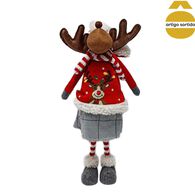 Rena com camisola natal&iacute;cia 52cm