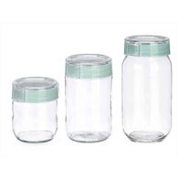Conjunto de 3 frascos em vidro,  Conjunto de 3 frascos em vidro
