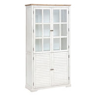 Vitrina OLBIA branca em mdf com 4 portas 190cm,  Vitrina OLBIA branca em mdf com 4 portas 190cm