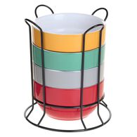 Conjunto de 4 tigelas com suporte