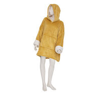 Manta camisola com capuz ocre