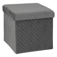 Pufe MIXMODUL em veludo cinza 31x31cm