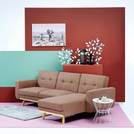 Sof&aacute; Cama Castanho de Tecido