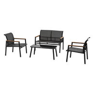 Conjunto de jardim RELAX 4 lugares cinza escuro,  Conjunto de jardim RELAX 4 lugares cinza escuro