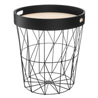 Mesa De Apoio Preta Em Metal Kumi