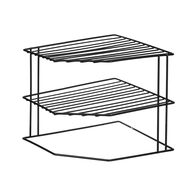 Prateleira de canto com 2 n&iacute;veis preto