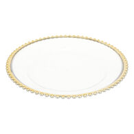 Prato marcador com beira de bolas douradas 32cm