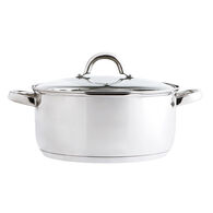 Ca&ccedil;arola em inox com tampa vidro 26cm