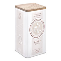 Lata para massa bege de metal com tampa