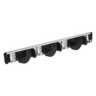 Suporte parede para 3 vassouras em alumínio,  Suporte parede para 3 vassouras em alumínio