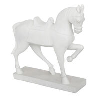 Est&aacute;tua de cavalo branco em resina