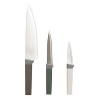 Conjunto de 3 facas variadas em inox,  Conjunto de 3 facas variadas em inox