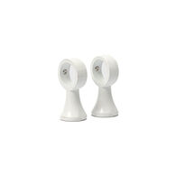 Conjunto de 2 suportes simples brancos para varão