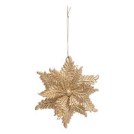 Pendurante de flor pois&eacute;ntia dourado 11cm