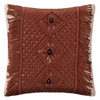 Almofada ALI macram&eacute; bordeaux 40x40cm