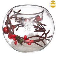 Suporte para vela com decora&ccedil;&atilde;o natal&iacute;cia 8cm