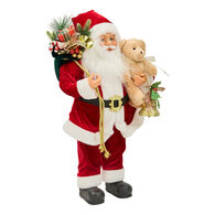 Figura Pai Natal com ursinho e presentes 60cm