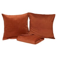 Colcha e 2 capas de almofada LILOU terracota 240x260cm,  Colcha e 2 capas de almofada LILOU terracota 240x260cm