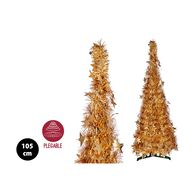 Árvore De Natal Com Fitas Dourado Mate 105cm,  Árvore De Natal Com Fitas Dourado Mate 105cm